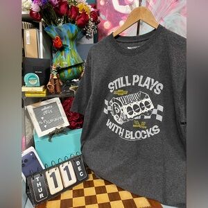 Mens Still Plays With Blocks T shirt Funny Car Mechanic Racing Garage Graphic